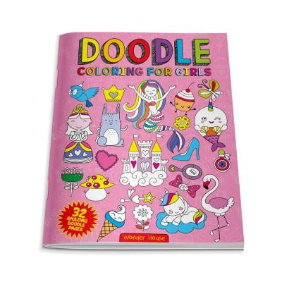 Wonder House - Doodle Coloring for Kids: Pink Edition