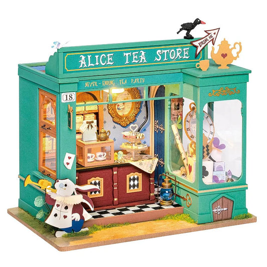 Robotime Rolife Alice's Tea Store DIY Miniature House Kit DG156