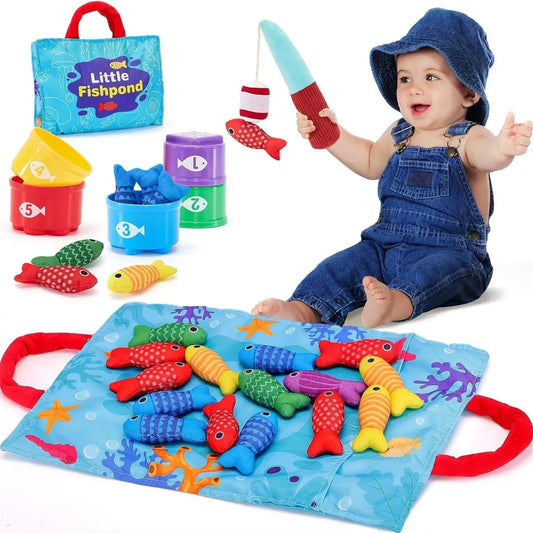Cloth Fishing Game with Stacking Cups