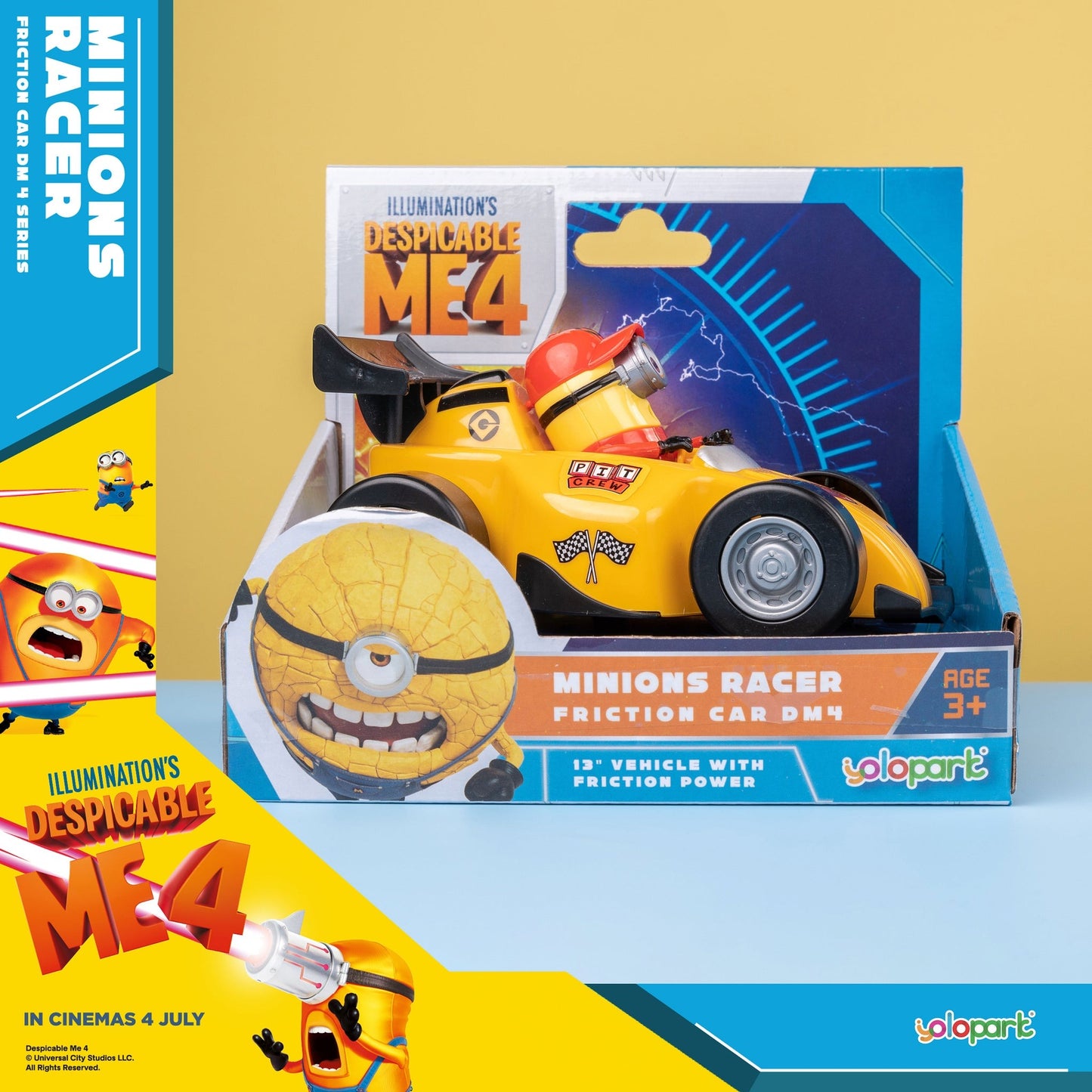 Yolopark Despicable Me 4 - Friction Car - Minions Racer