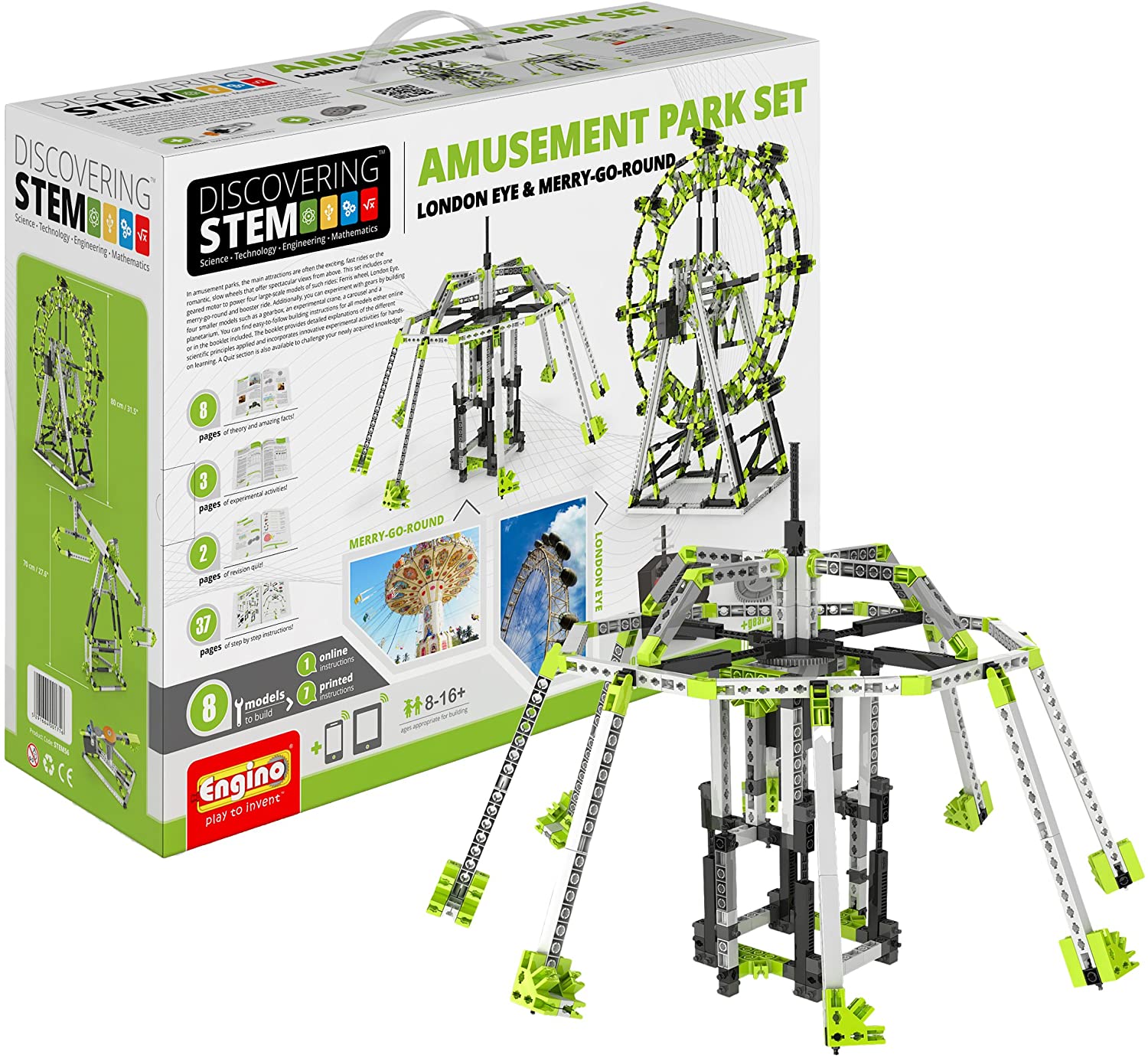 Engino Amusement Park Set- London Eye & Ferris Whl Construction Set