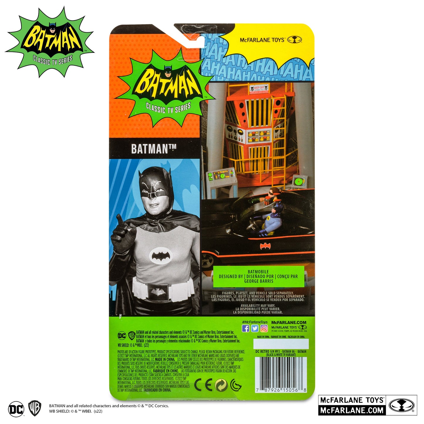 Mcfarlane Dc Retro Batman 66 6Inch Figure - Batman (Black & White Tv Variant) Comics