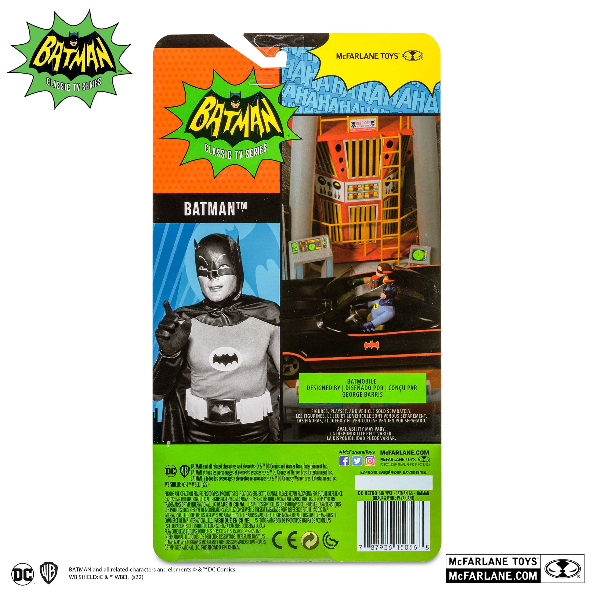 Mcfarlane Dc Retro Batman 66 6Inch Figure - Batman (Black & White Tv Variant) Comics