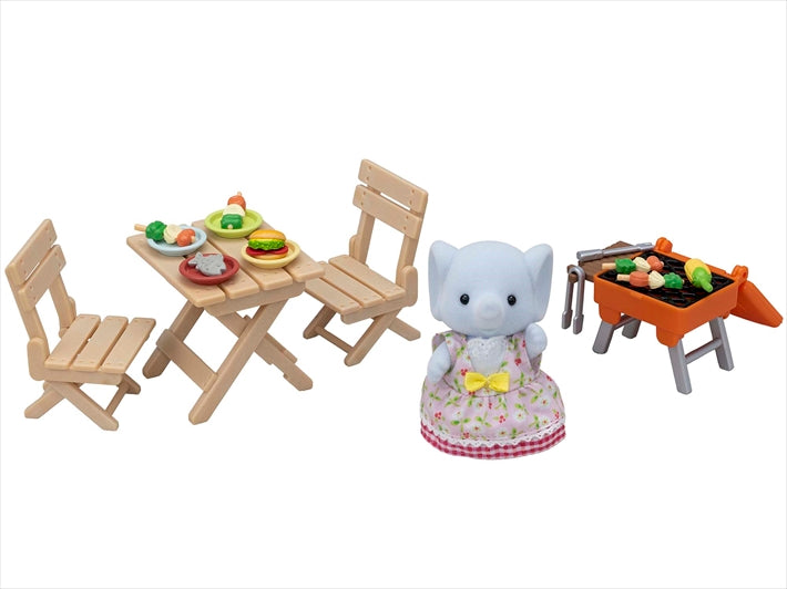 Sylvanian Families Bbq Picnic Set - Elephant Girl Free Gift