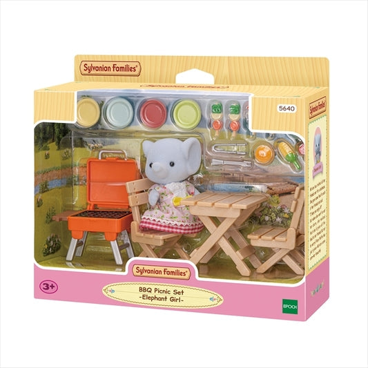 Sylvanian Families Bbq Picnic Set - Elephant Girl Free Gift