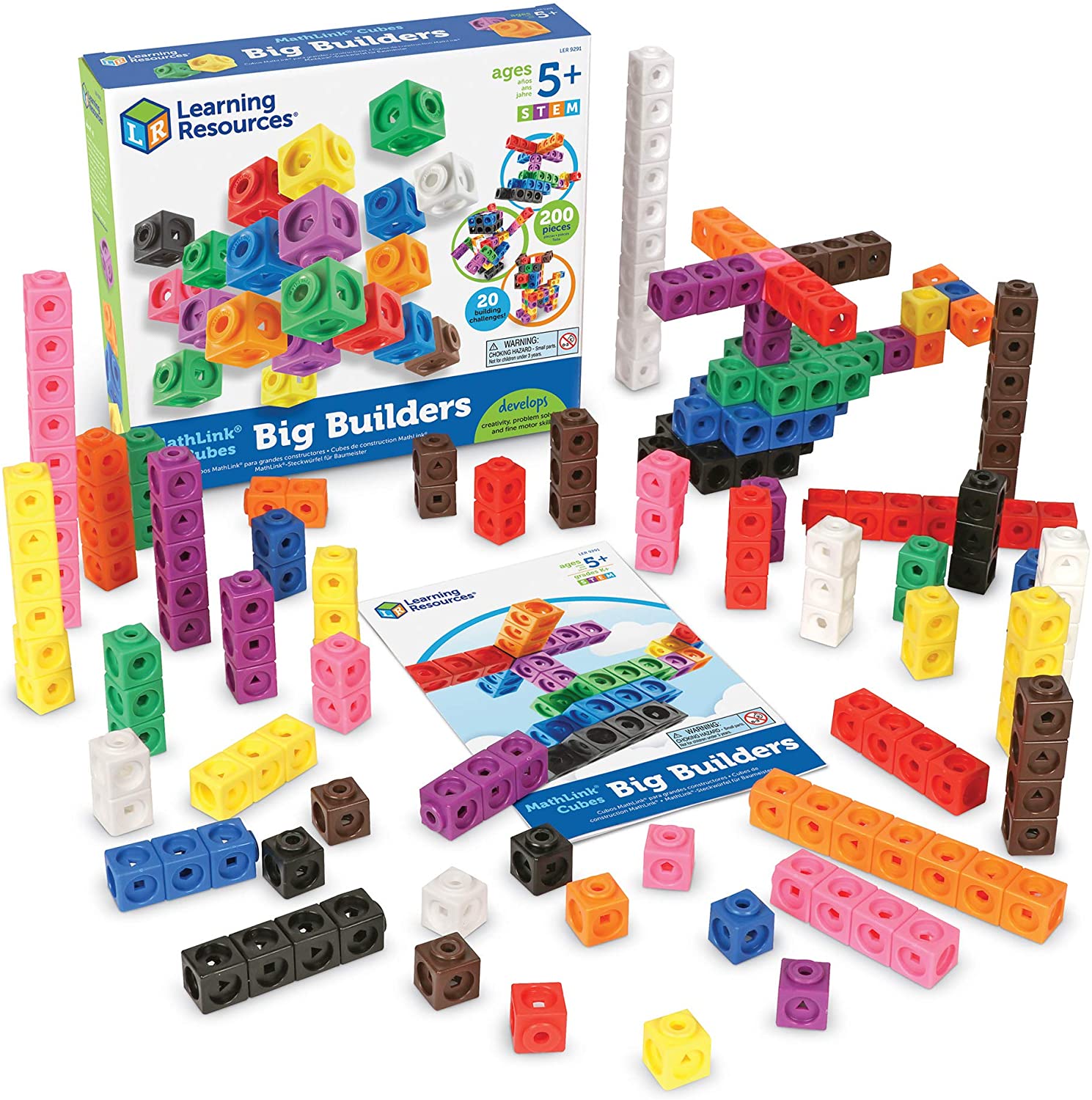 Learning Resources Mathlink Cube Big Builder (200 Pieces)