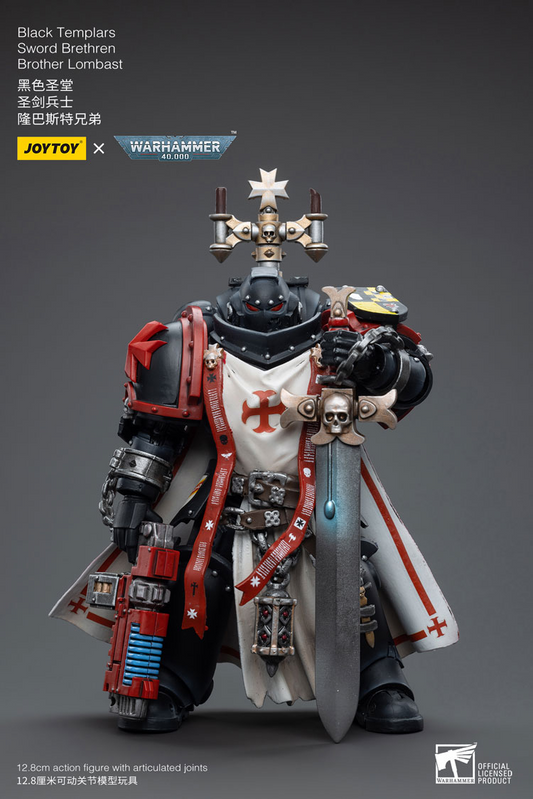 JOYTOY Warhammer 40K Black Templars Sword Brethren Brother Lombast - JT4850