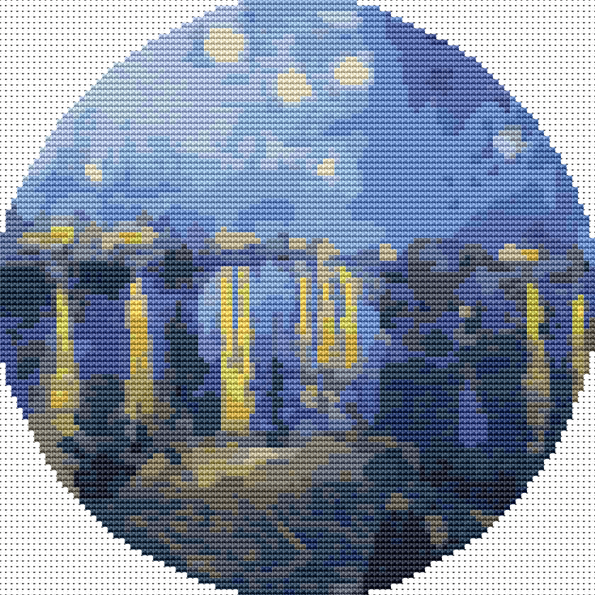 Starry Night over the Rhone Circular Cross Stitch Kit