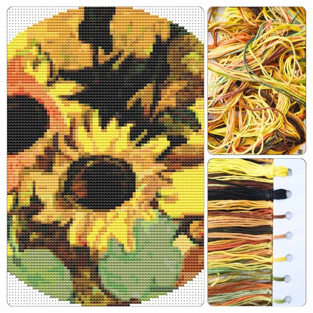 The Sunflowers Circular Cross Stitch Kit