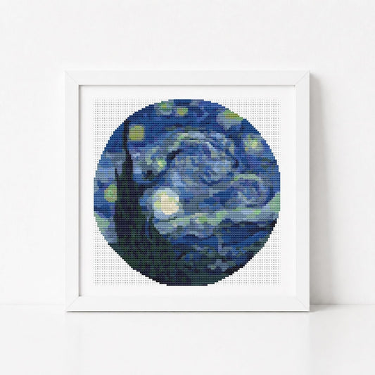 The Starry Night Circular Cross Stitch Kit