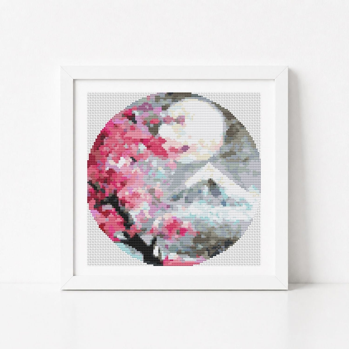 Pink Blossoms Circular Cross Stitch Kit