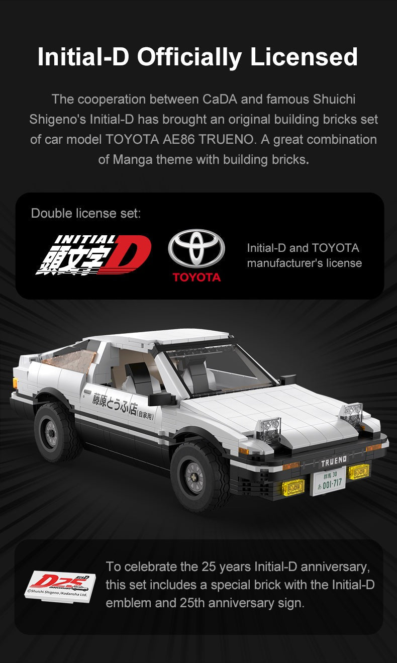 CaDA Initial D 1:12 Toyota Trueno AE86 C61024W