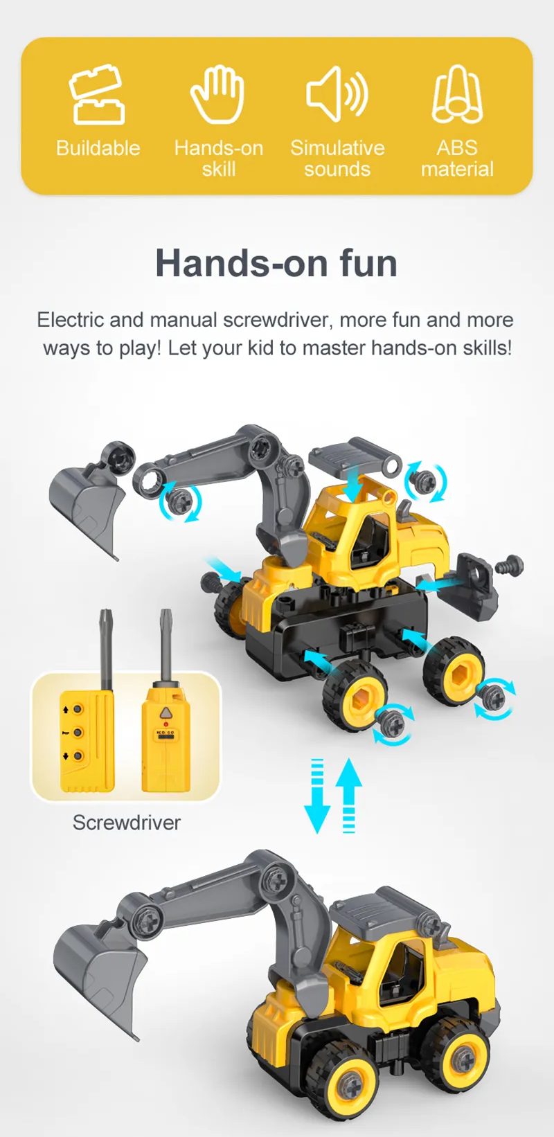 Double E Rc Take Apart Excavator 1/26 Scale E751-003