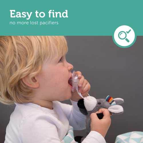 Soft Toy with Pacifier Holder - Dexy / Lizzy / Donny