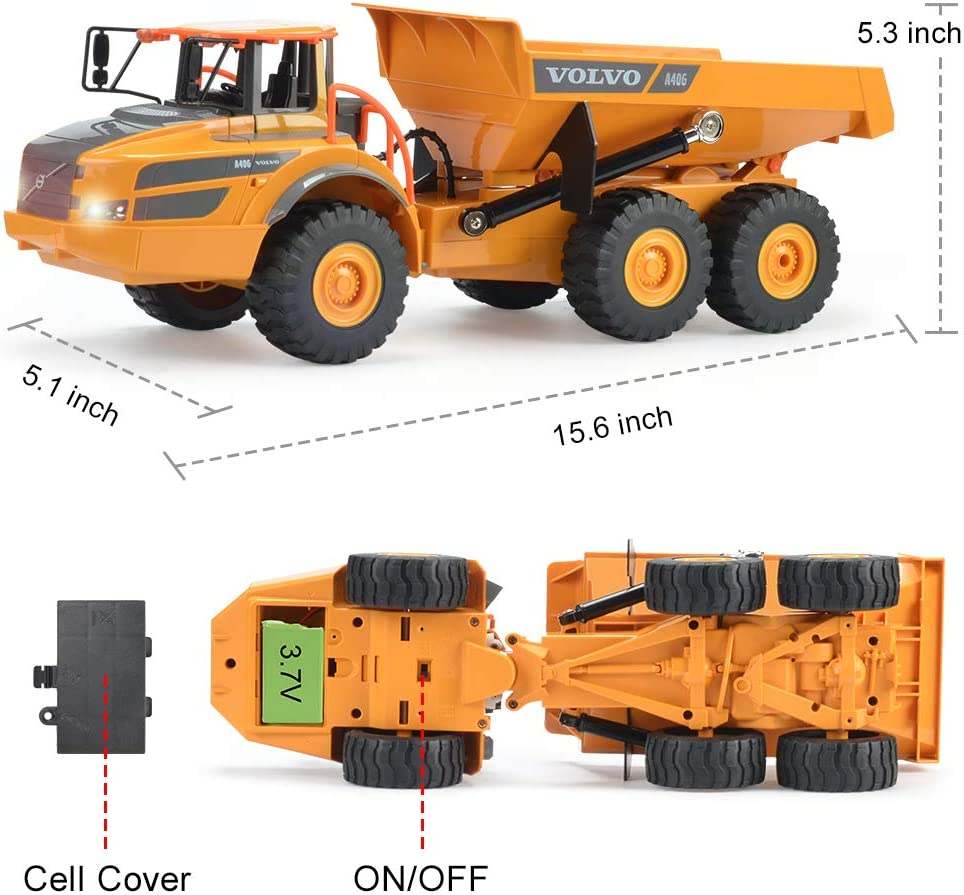 Double E Licensed Volvo Rc Dump Truck 1/26 Scale E581-003