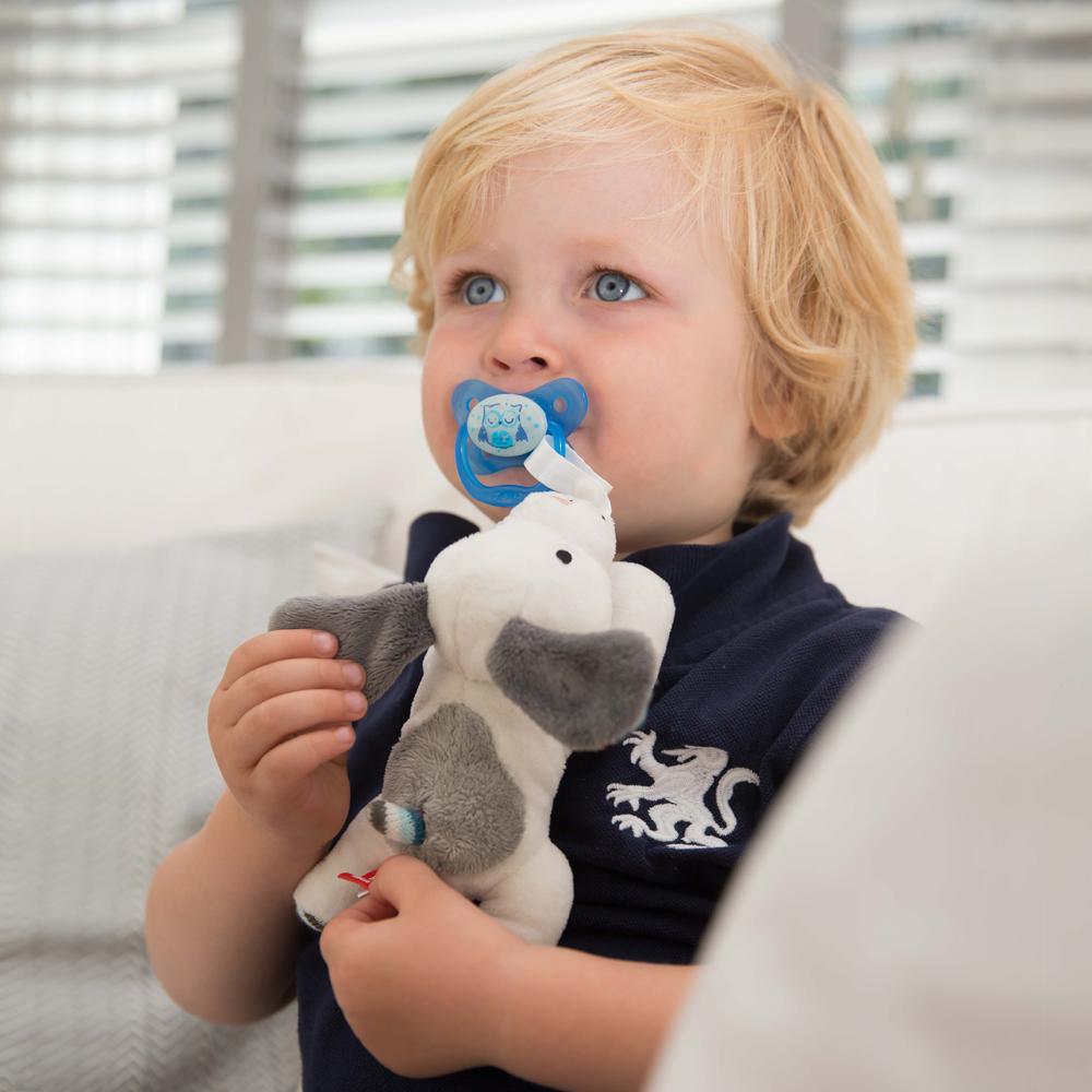 Soft Toy with Pacifier Holder - Dexy / Lizzy / Donny