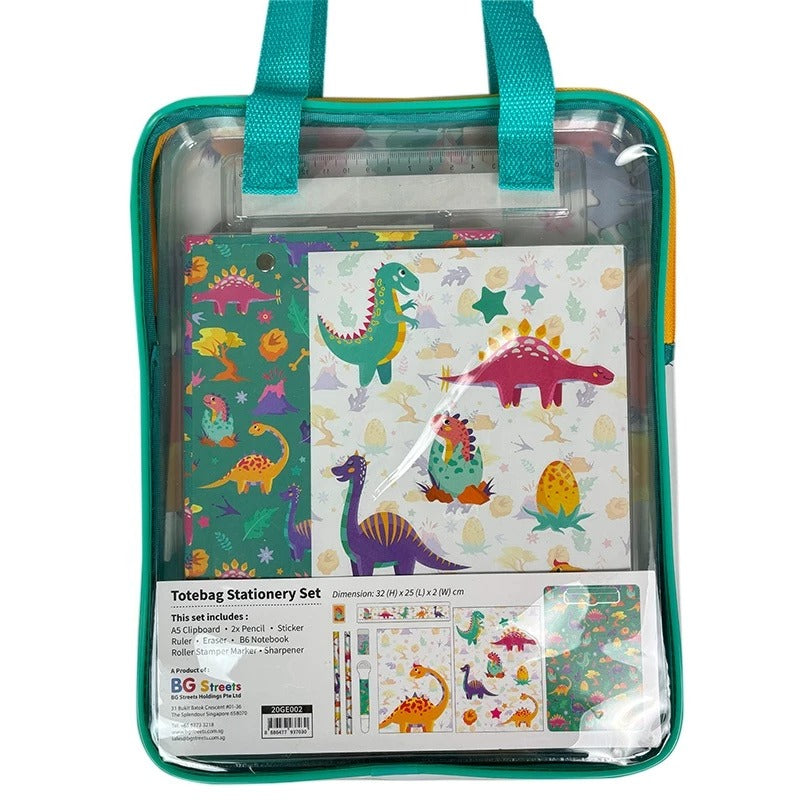 Dinosaur Totebag Stationery Set