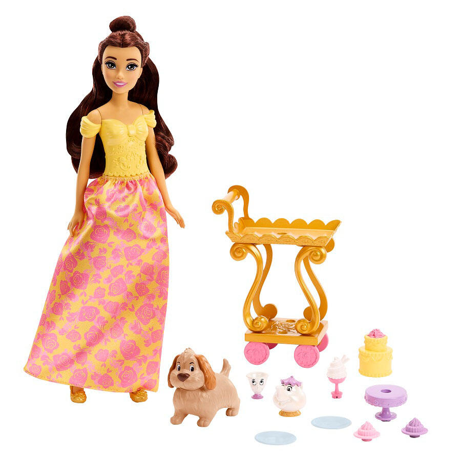 Disney Princess Belles Tea Time Cart Doll And Playset