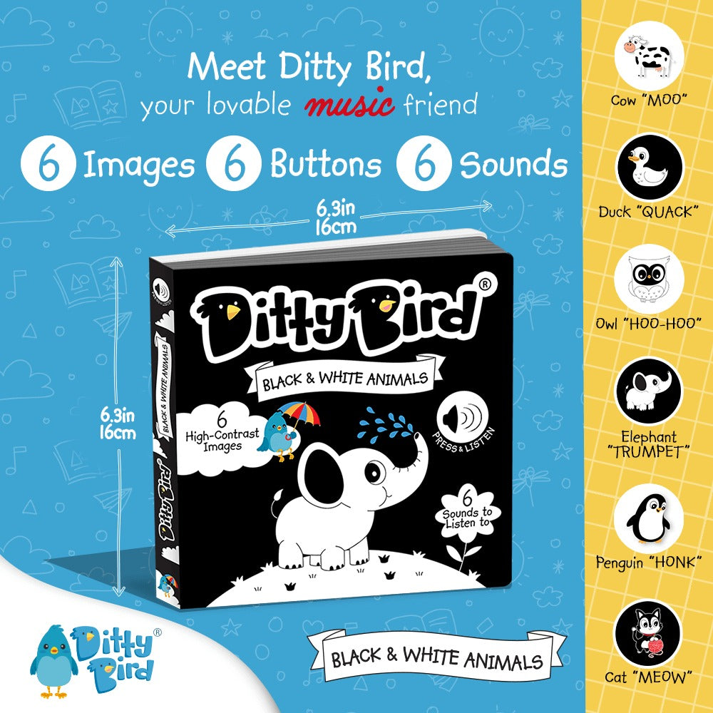 Ditty Bird: Black and White Animals