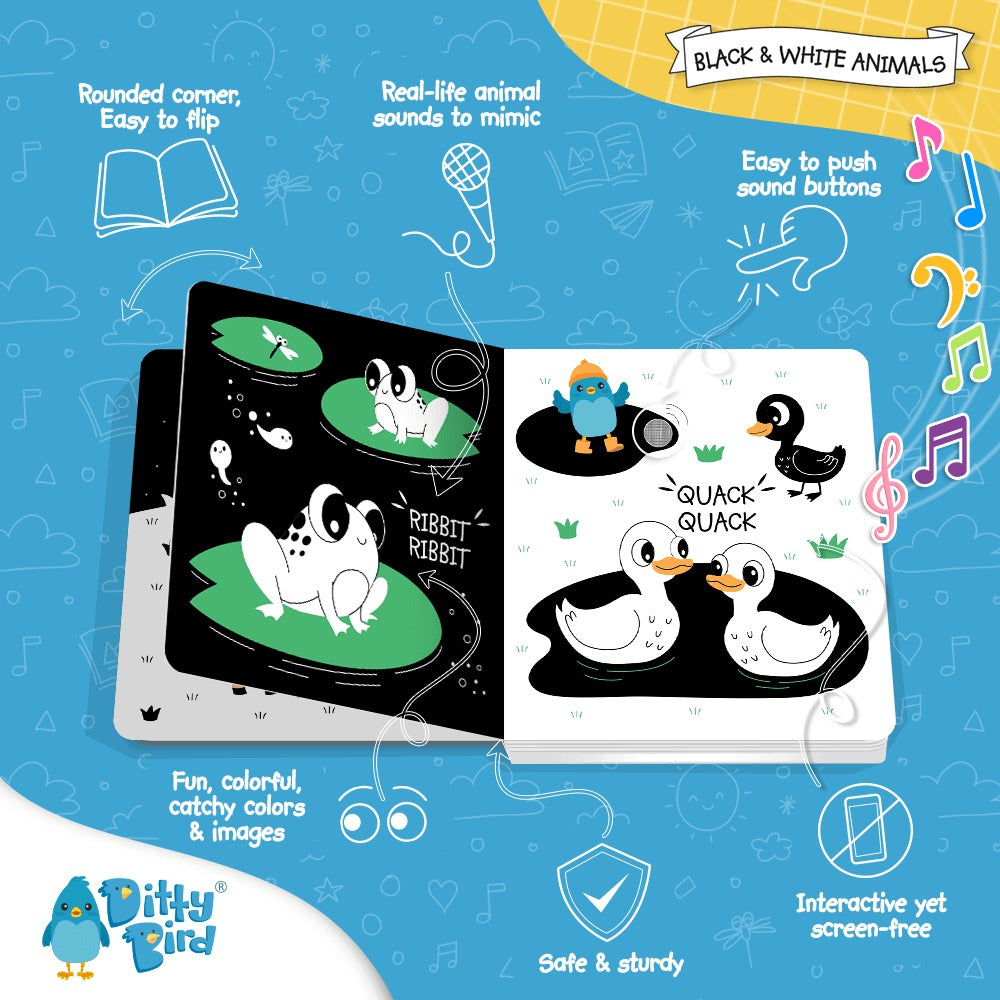 Ditty Bird: Black and White Animals