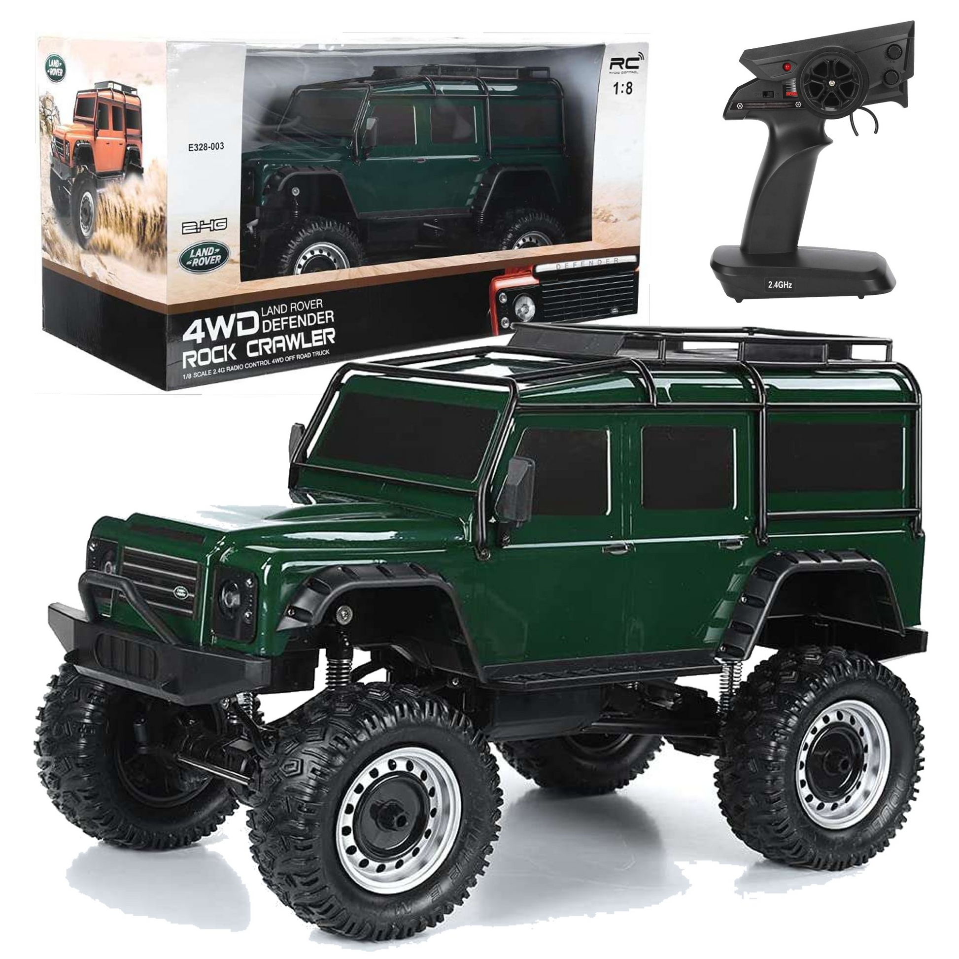 Double E Licensed Land Rover Defender Rock Crawler 1/8 Scale E328-003 Green