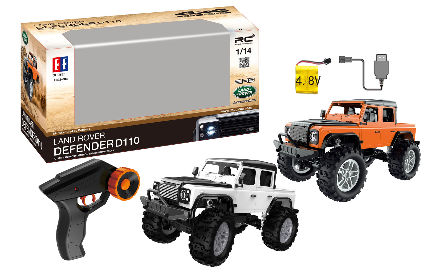 Double E Licensed Land Rover Defender D110 1/14 Scale E332-003