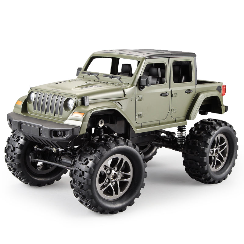 Double E Licensed Jeep Wrangler Pickup Crawler Truck 1/14 Scale E335-003 Green