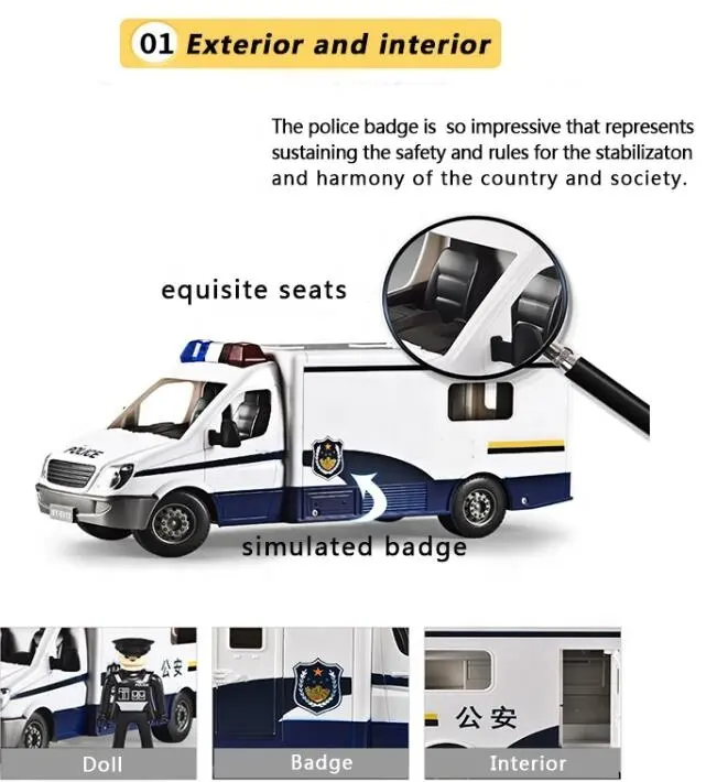 Double E Licensed Mercedes Benz Rc Police Car 1/18 Scale E672-003