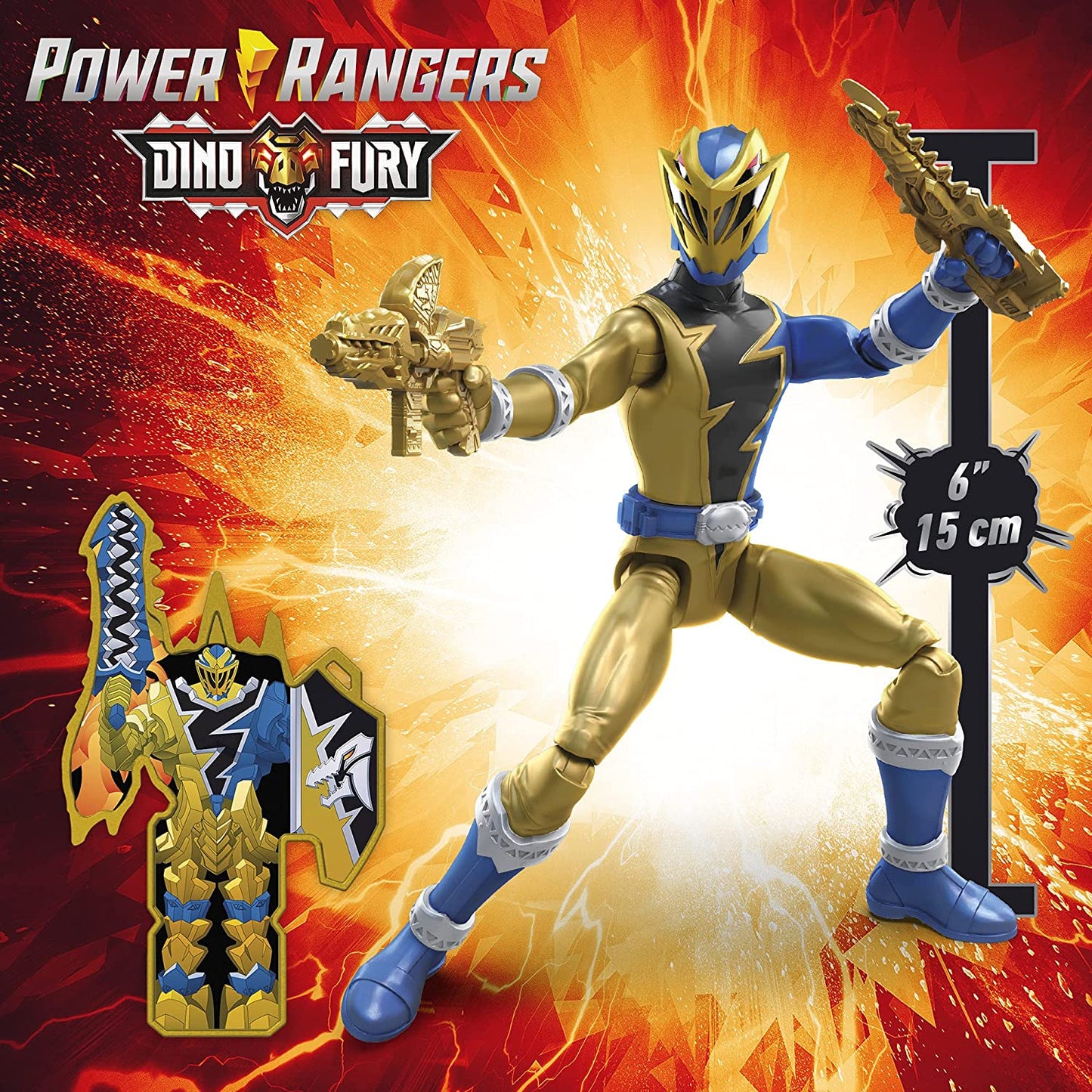 Power Rangers Dino Fury Gold Ranger 6-Inch Action Figure