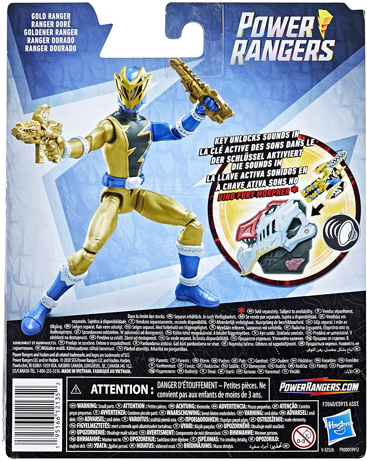 Power Rangers Dino Fury Gold Ranger 6-Inch Action Figure