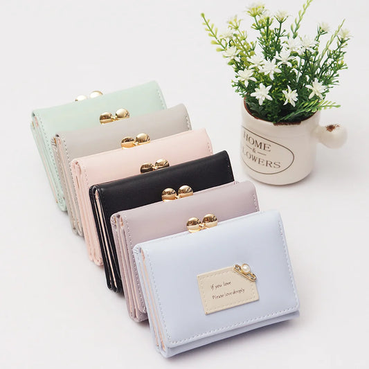 Women Short Design Three Fold Wallet