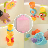 Baby Bathroom Animal Shapes in Mesh Bag Sucker Design For Bath Toys
