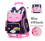6 Wheels Trolley Bag Lunch Bag Pencil Case For Girls