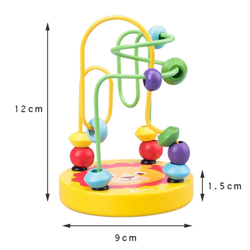 Montessori Baby Toys Wooden Roller Coaster Bead Maze