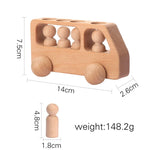 Baby Wooden Toys BPA Free Beech Bus