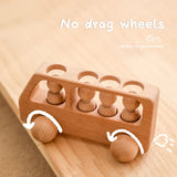 Baby Wooden Toys BPA Free Beech Bus