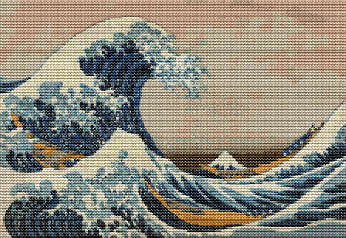 The Great Wave off Kanagawa Cross Stitch Kit