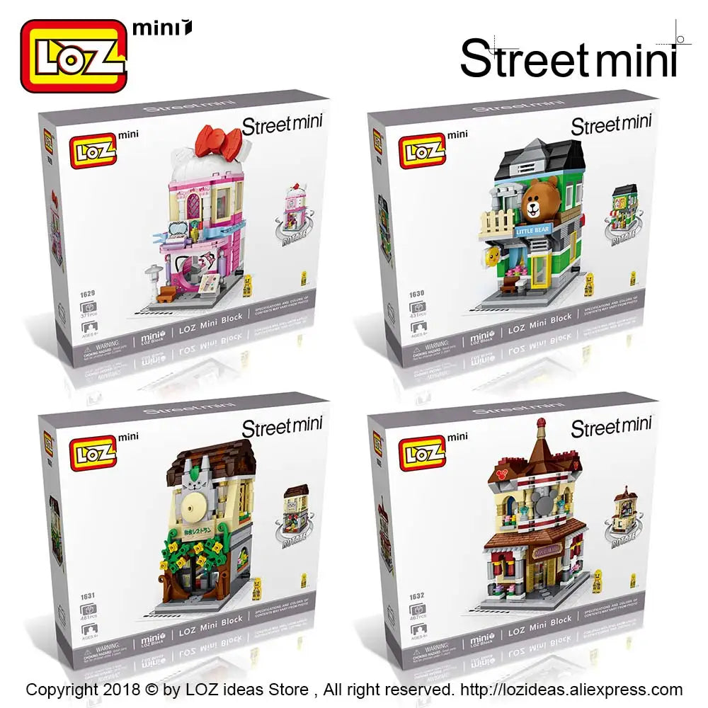 LOZ Mini Block Mini Street City 3d Building Blocks House Cartoon Shop