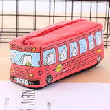 Cartoon Bus Pencil Bag Canvas Large Capacity