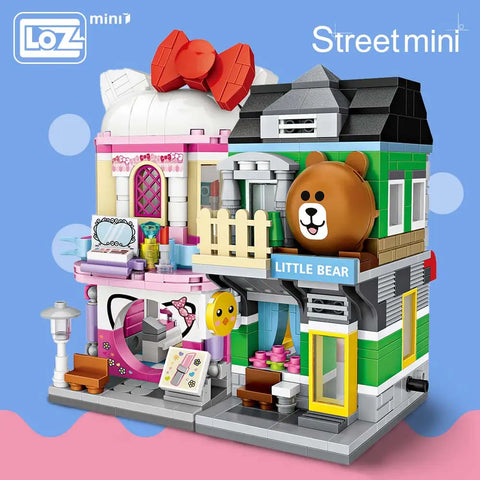 LOZ Mini Block Mini Street City 3d Building Blocks House Cartoon Shop