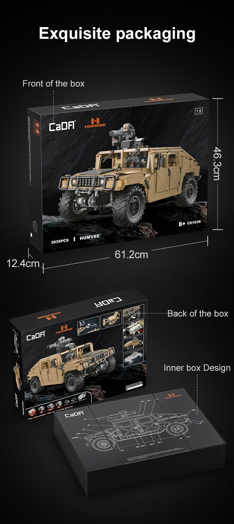 CaDA HUMVEE Vehicle C61036W - Non Motorization