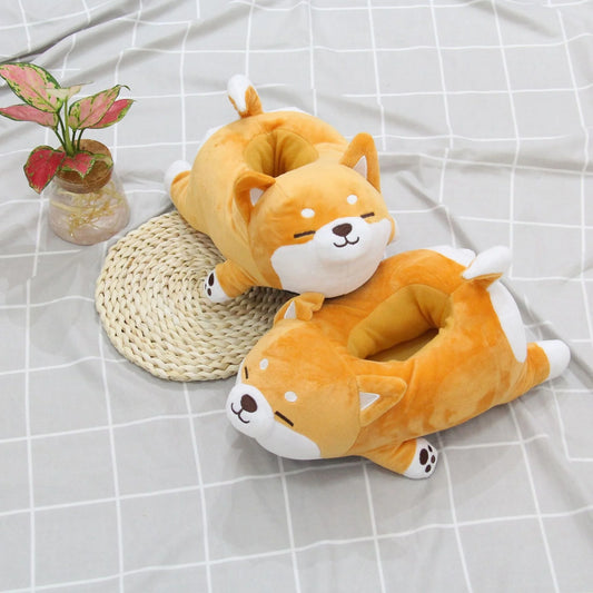 Cute Lazy Shiba Inu Dog Slippers