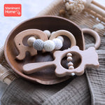 Baby Toys Music Rattle Wood Crochet Bead Bracelet Set
