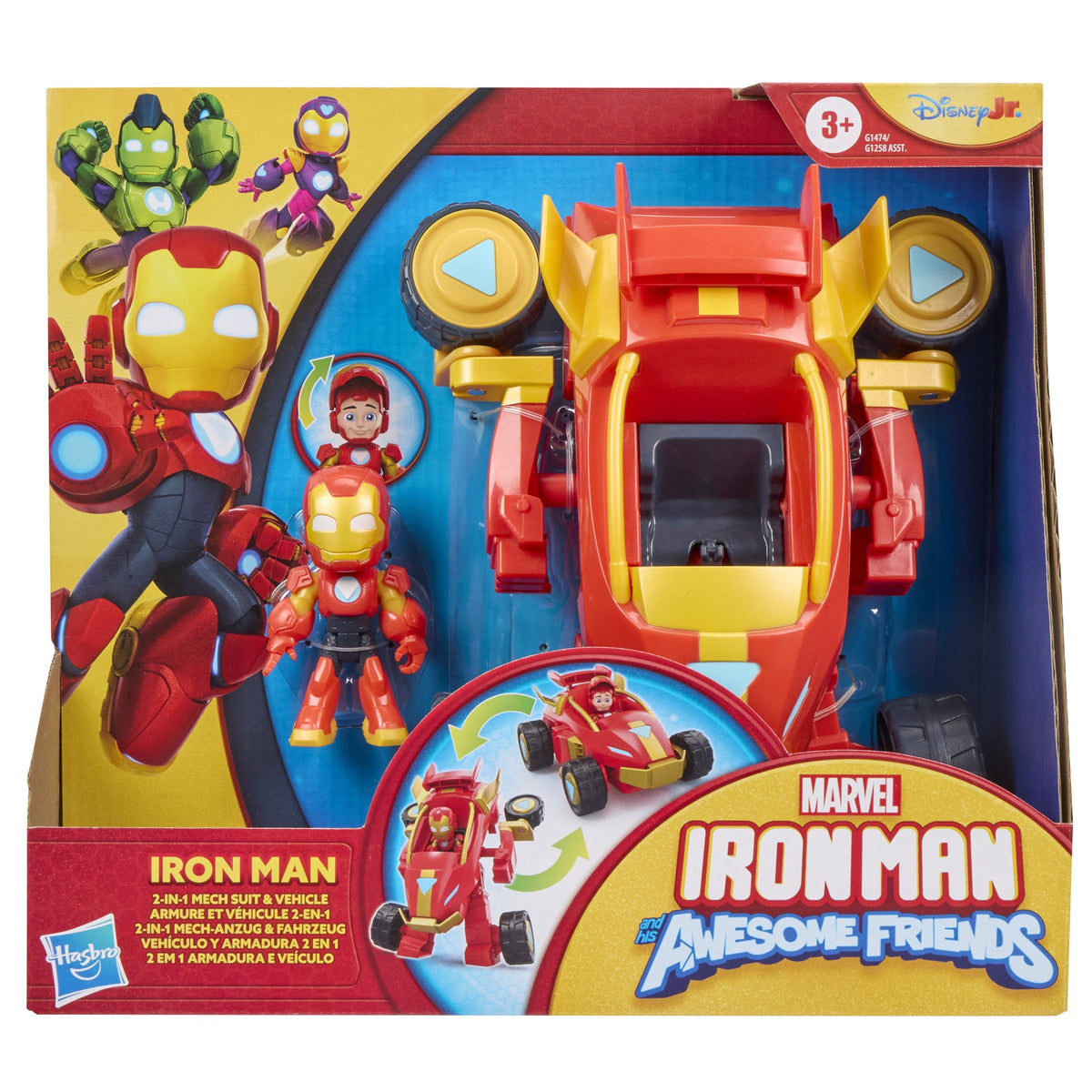 Hasbro Marvel Iron Man And His Awesome Friends Iron Man 2-In-1 Mech Suit & Vehicle