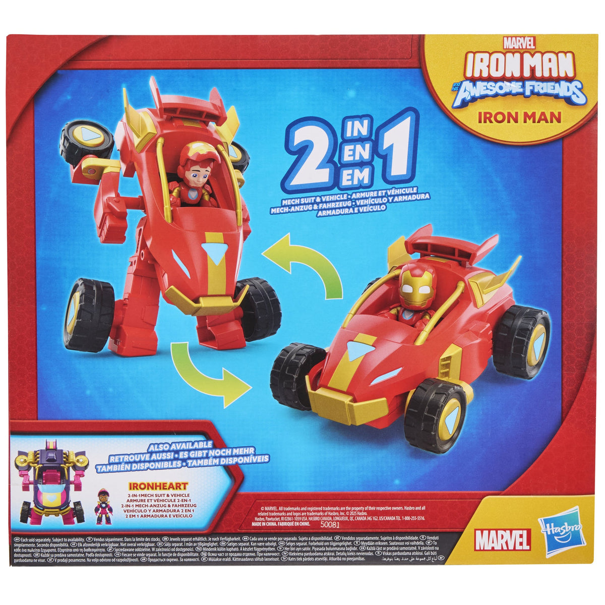 Hasbro Marvel Iron Man And His Awesome Friends Iron Man 2-In-1 Mech Suit & Vehicle