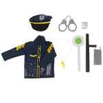 Kid Toy Policeman Uniform Hat Costume & Handcuff