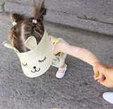 Bunny Baby Hat Summer Straw Folding Visor