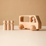 Baby Wooden Toys BPA Free Beech Bus