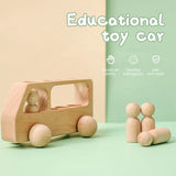 Baby Wooden Toys BPA Free Beech Bus