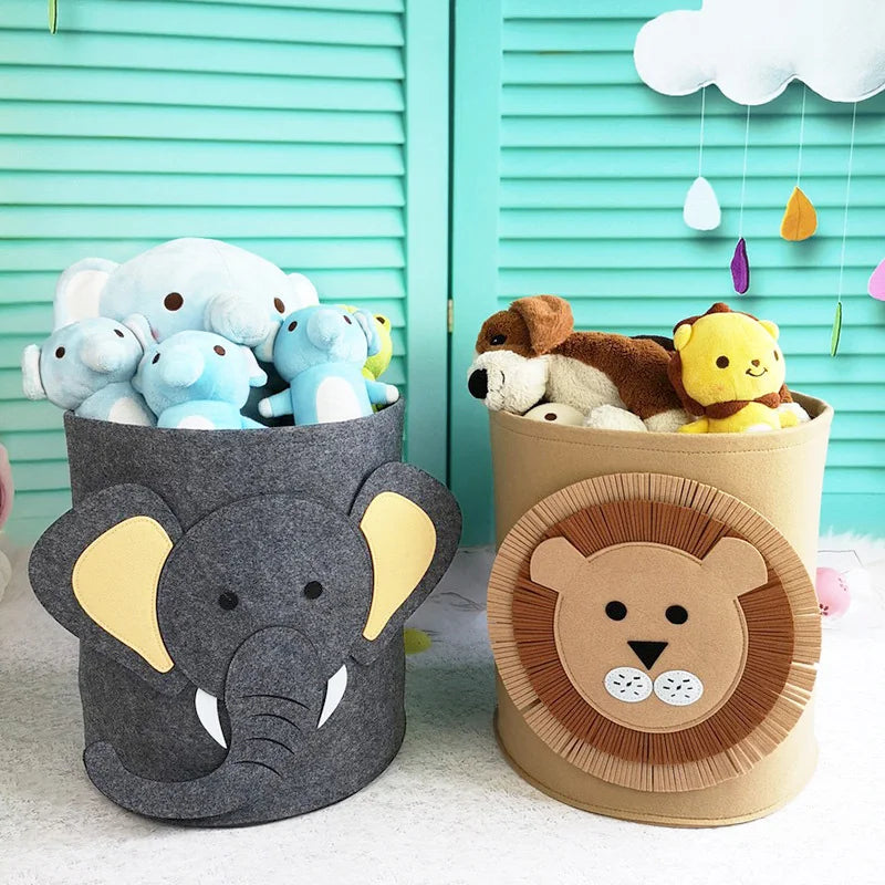 Cotton Animal Storage Basket For Toys Clothes Shoes